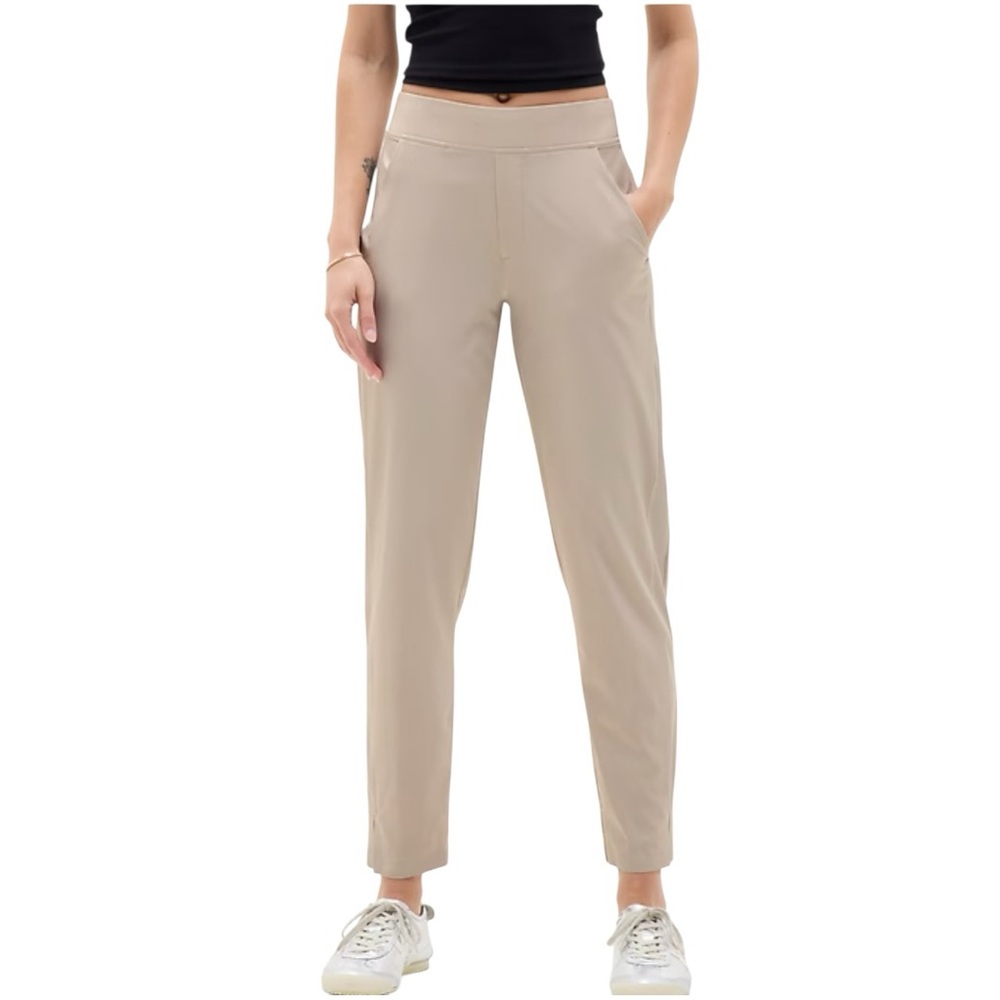 Athleta Brooklyn Ankle Pants Beige Active Stretch Fabric